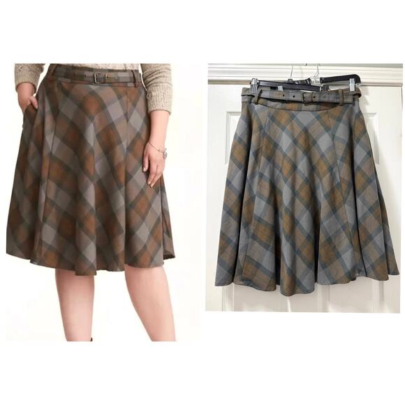 torrid Dresses & Skirts - Torrid 12 Outlander Tartan Plaid Twill Woven High Waist Swing Skirt Knee Length